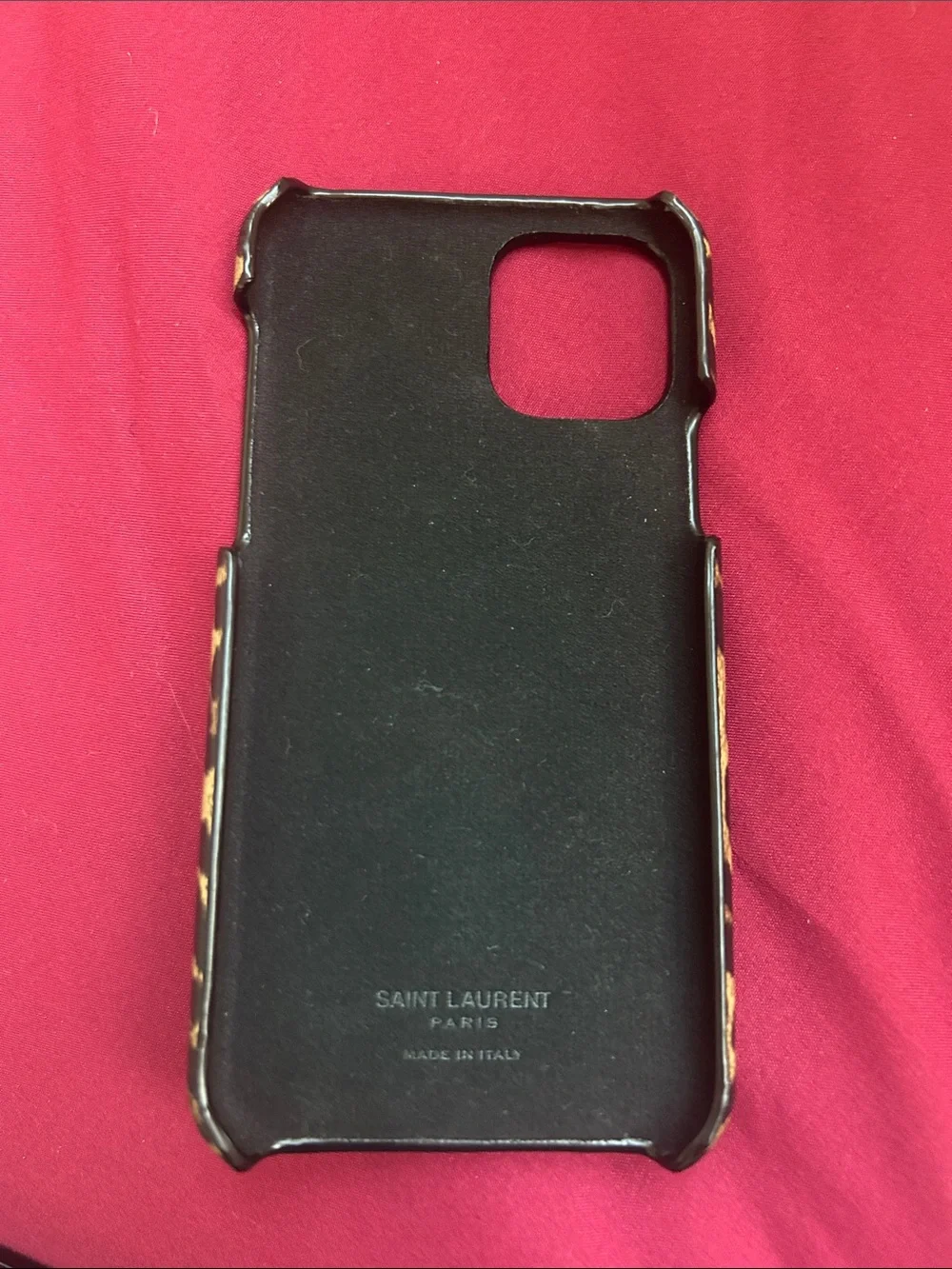Yves Laurent Leopard-Print Leather iPhone 12 case